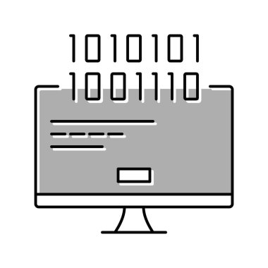 bilgisayar hatası renk ikonu vektör illüstrasyonu