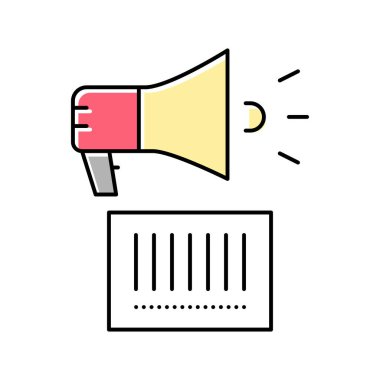 qr kod hoparlör renk ikonu vektörü izole çizimi