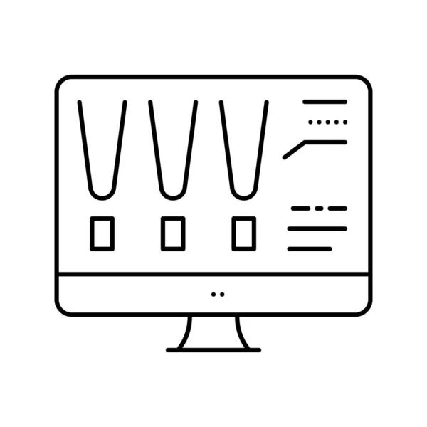 Escolha a iluminação de cor na tela do computador ilustração do vetor do ícone da linha —  Vetores de Stock