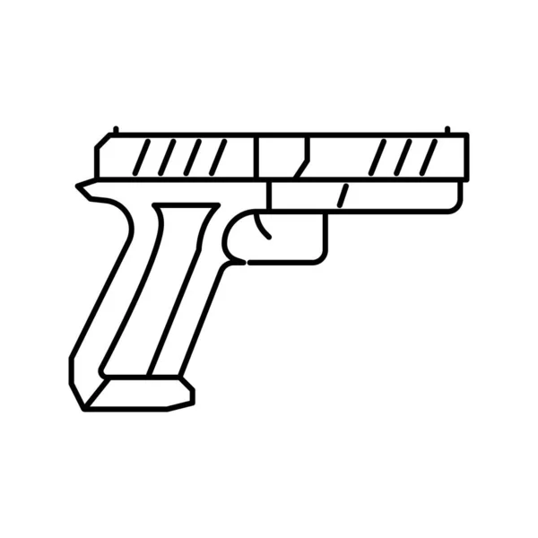 Centerfire Pistole Linie Symbol Vektor Illustration — Stockvektor