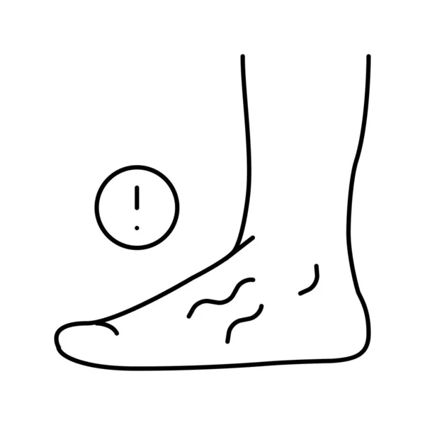 Sjukdom platta fötter linje ikon vektor illustration — Stock vektor