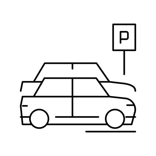 Rua estacionamento linha ícone vetor ilustração — Vetor de Stock