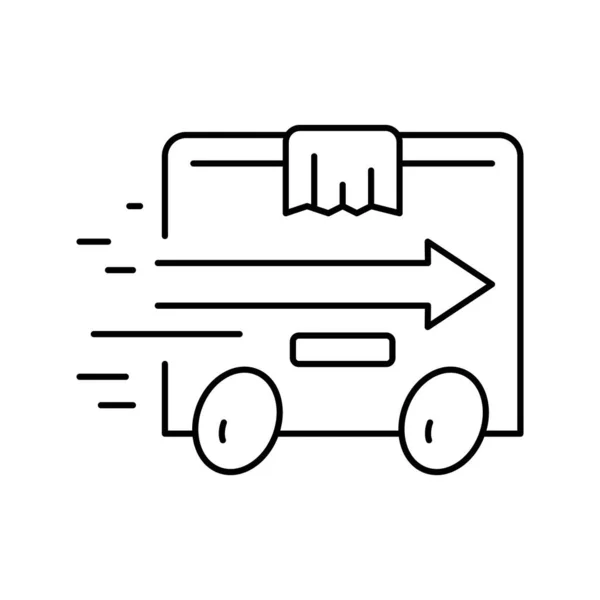 Ilustração de vetor de ícone de linha de entrega expressa — Vetor de Stock