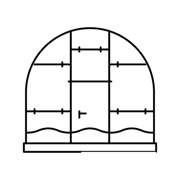 Illustration vectorielle d'icône de ligne de serre en polycarbonate — Image vectorielle