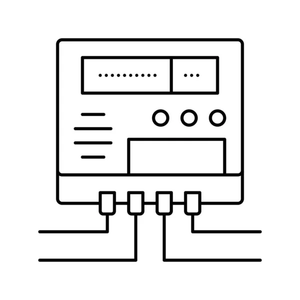 Электрический счетчик для мониторинга иконок иконок линии энергосбережения — стоковый вектор