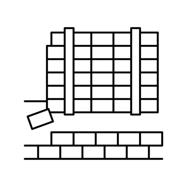 Pavimentación losas línea de hormigón icono vector ilustración — Vector de stock