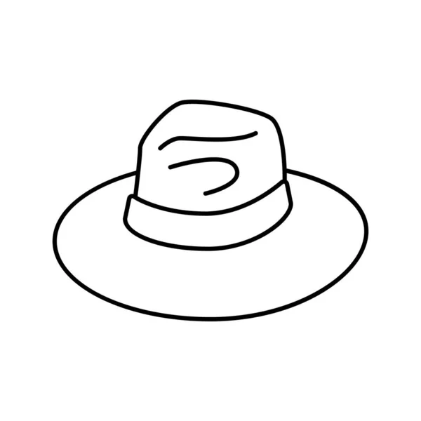 Chapéu cabeça acessório linha ícone vetor ilustração — Vetor de Stock