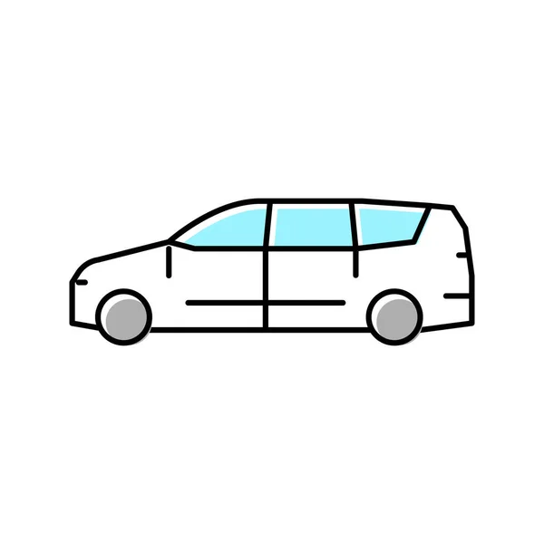 Van minivan cor do carro ícone vetor ilustração — Vetor de Stock