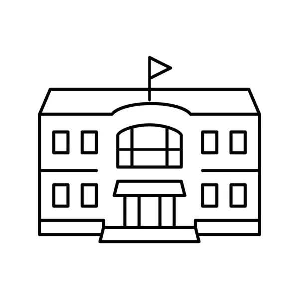 Klubb byggnad golflinje ikon vektor illustration — Stock vektor