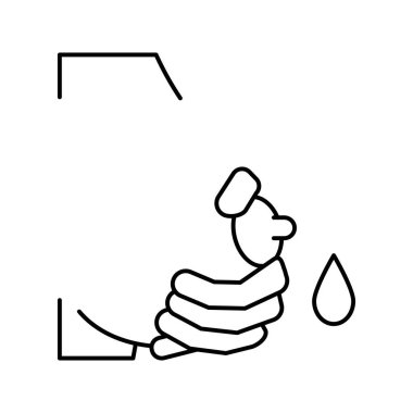 El çizgisi vektör illüstrasyonuyla süt pompalanıyor