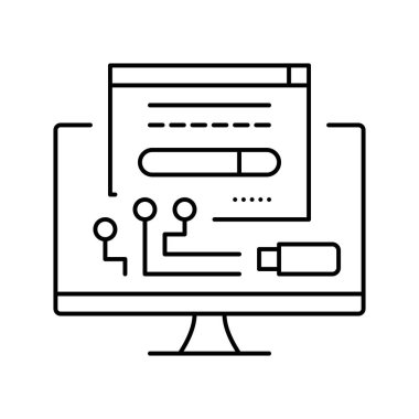 sürücü satırı simgesi vektör illüstrasyonu