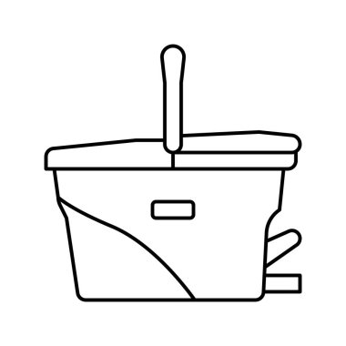 Temizlik hattı simgesi vektör illüstrasyonu için kova