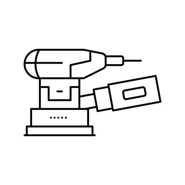 Trituradora de madera aserradero equipo línea icono vector ilustración — Vector de stock