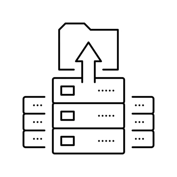 Stockage des connaissances sur l'icône de ligne de serveur illustration vectorielle — Image vectorielle