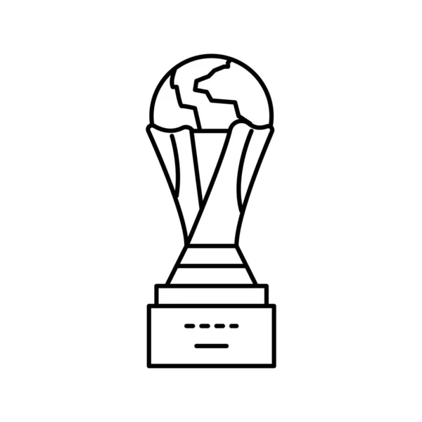 Cup Award Fußball Meisterschaft Linie Ikone Vektor Illustration — Stockvektor
