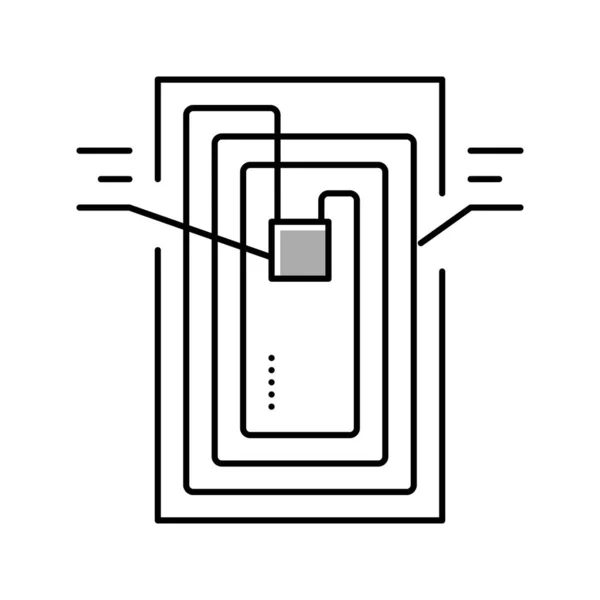 Gambar vektor ikon warna struktur chip rfid - Stok Vektor