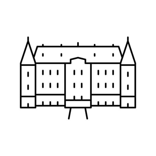 Schloss Haus Linie Symbol Vektor Illustration — Stockvektor