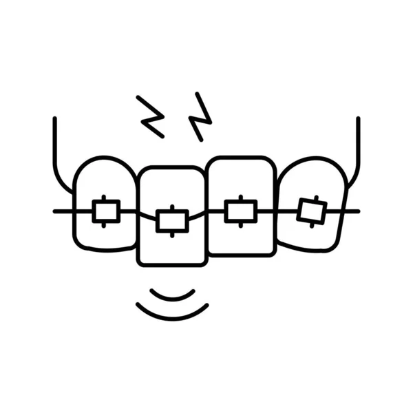 歯のブレースラインのアイコンベクトルのイラスト — ストックベクタ