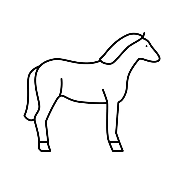 At hayvan çizgisi ikon vektör çizimi — Stok Vektör