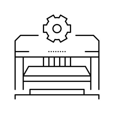 parçaların oluşturulması ve yumruklanması otomobil çizgisi vektör illüstrasyonu