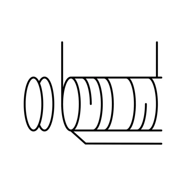 Illustration vectorielle d'icône de ligne de fabrication de semi-conducteurs de coupe — Image vectorielle