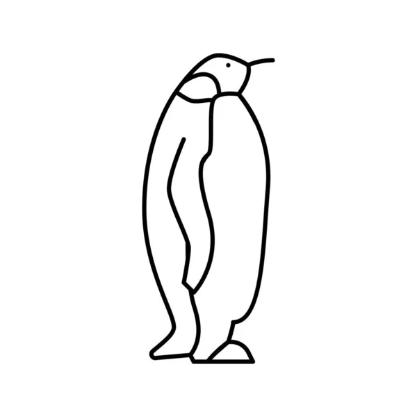 Pingouin oiseau dans zoo ligne icône vectoriel illustration — Image vectorielle