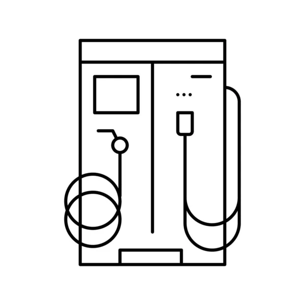 Stofzuiger en water voor wassen auto station apparatuur lijn pictogram vector illustratie — Stockvector