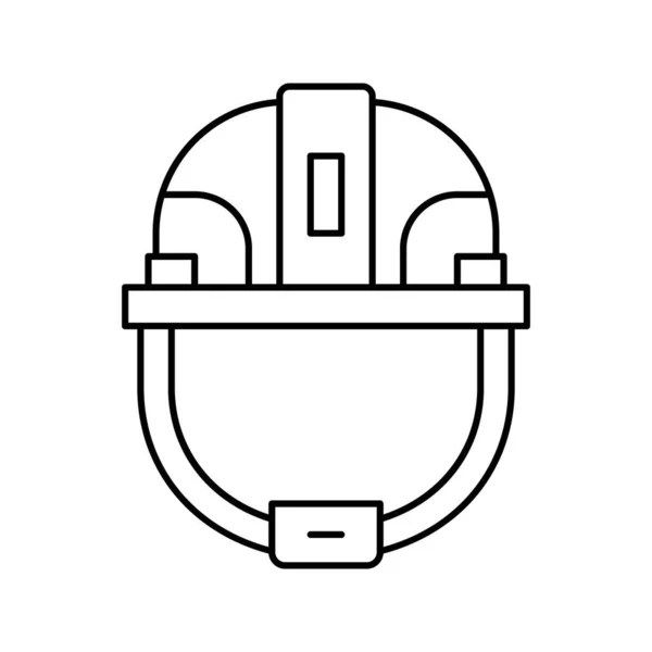 Helm hoofd te beschermen lijn pictogram vector illustratie — Stockvector