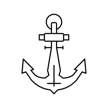anchor port satır simgesi vektör illüstrasyonu