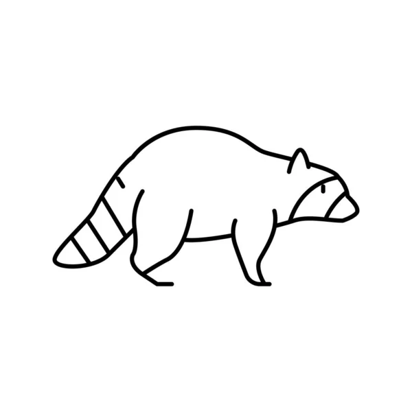 Єнота дика лінія тварин Векторні ілюстрації — стоковий вектор
