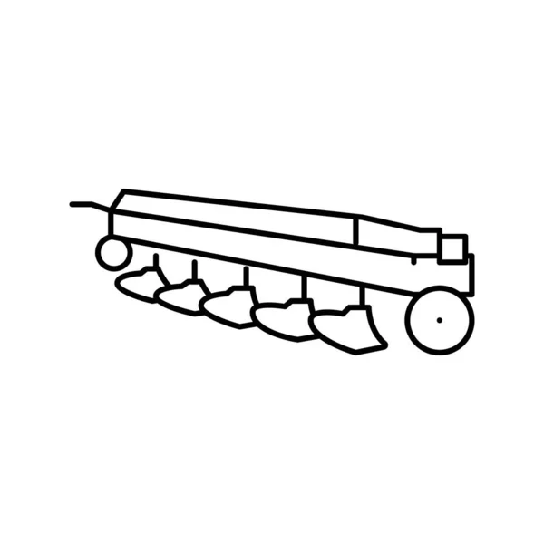 Plog gård utrustning linje ikon vektor illustration — Stock vektor