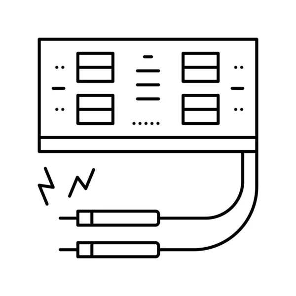 Médico de cirugía y asistente equipo línea icono vector ilustración — Vector de stock