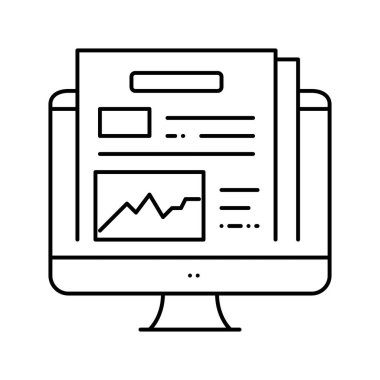 çevrimiçi mali denetim hattı ikon vektör illüstrasyonu