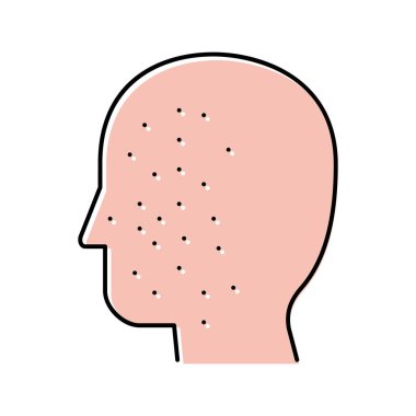 akne hastalığı renk ikonu vektör illüstrasyonu