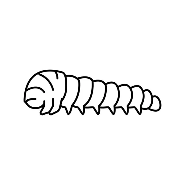 Oruga insecto línea icono vector ilustración — Vector de stock