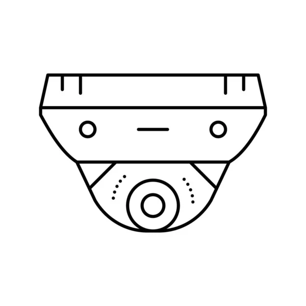 Cctv kamera med ansikte id linje ikon vektor illustration — Stock vektor