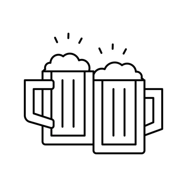 Bier trinken Herren Freizeit Linie Symbol Vektor Illustration — Stockvektor