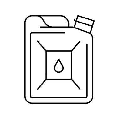 bio-dizel benzin istasyonu çizgisi ikon vektör çizimi