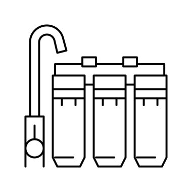 ev suyu filtresi çizgi ikon vektör çizimi