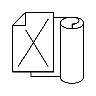 kraft kağıt liste satır simgesi vektör illüstrasyonu