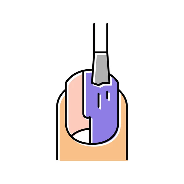 Procedimiento de esmalte de uñas icono de color vector ilustración — Vector de stock