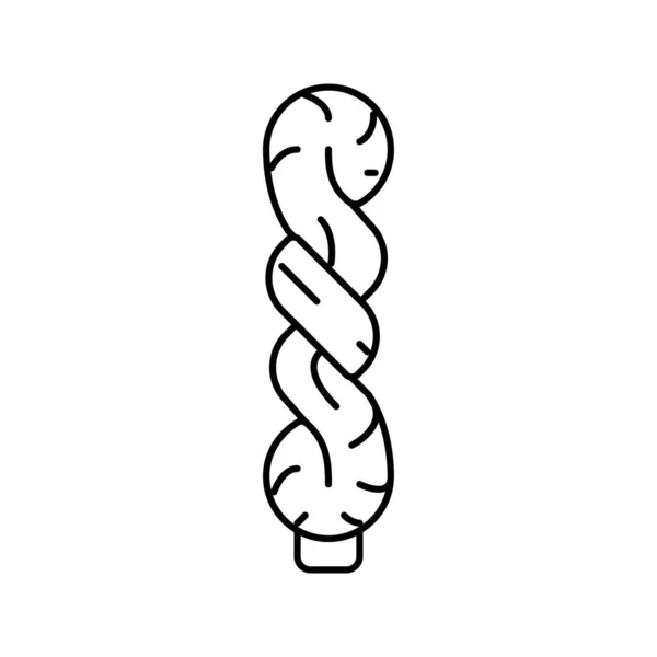Fil fibre soie ligne icône vectoriel illustration — Image vectorielle