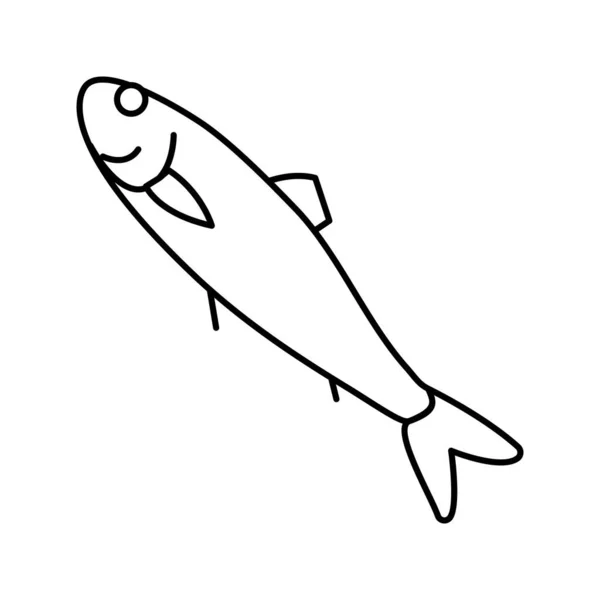 Ilustración de vectores de línea de arenque atlántico icono — Vector de stock