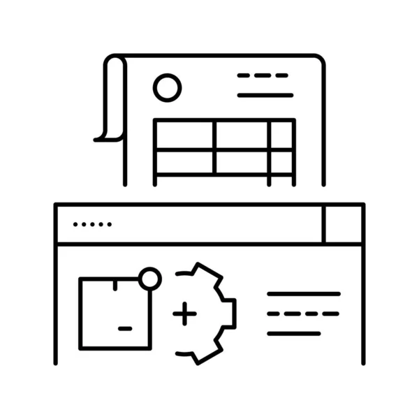 Servicio de entrega de documentación línea icono vector ilustración — Vector de stock