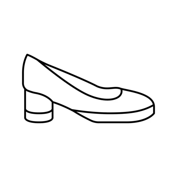 Schoen vrouwelijke lijn pictogram vector illustratie — Stockvector
