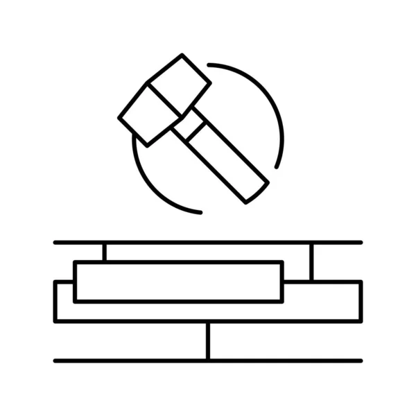 Flooring repair line icon vector illustration — Stock Vector