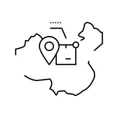 Çin sevkiyatı izleme hattı ikon vektör çizimi