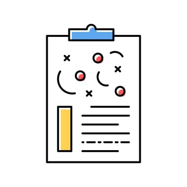 dozument renk ikonu vektör illüstrasyonu planlanıyor