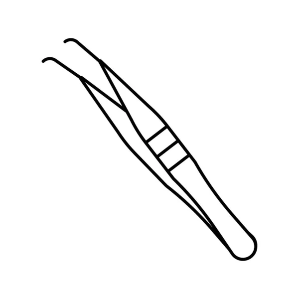 Pince à épiler ligne d'outils médicaux illustration vectorielle icône — Image vectorielle