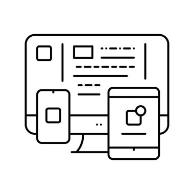 uygulama yazılımı çizgisi vektör illüstrasyonu